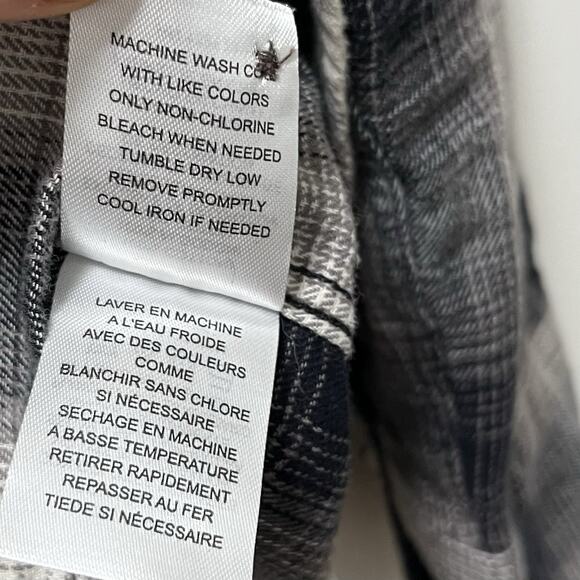 Cody James Mens Plaid Flannel Western Button Up Shirt Size L Black White Ranch - Picture 8 of 8